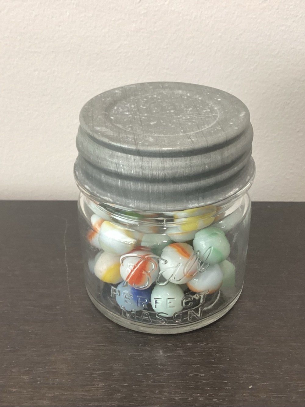 Vtg. Clear glass Ball Perfect Mason Jar with classic embossed logo. Authentic